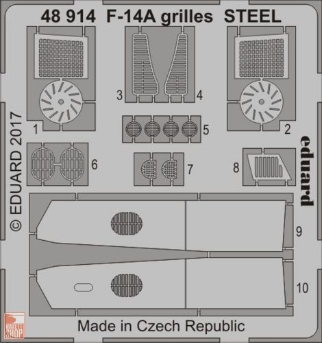 Eduard Accessories 1:48 F-14A grilles STEEL for Tamiya