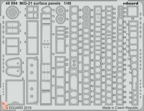 Eduard Accessories 1:48 MiG-21 surface panels for Eduard