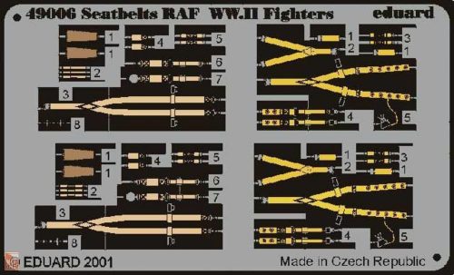 Eduard Accessories 1:48 Color Seatbelts RAF WWII