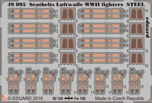 Eduard Accessories 1:48 Seatbelts Luftwaffe WWII fighters STEEL