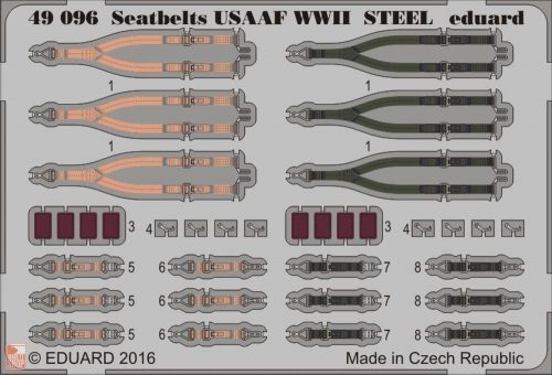 Eduard Accessories 1:48 Seatbelts USAAF WWII STEEL