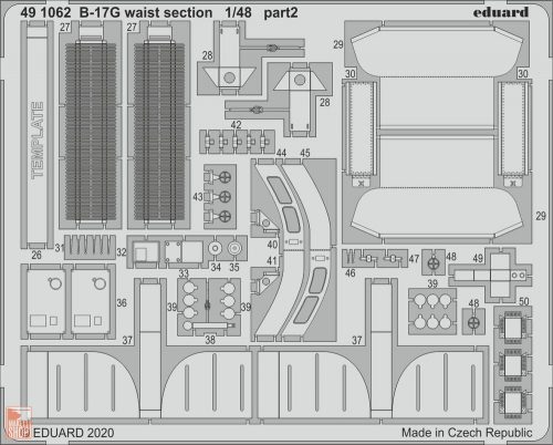 Eduard Accessories 1:48 B-17G waist section for HKM