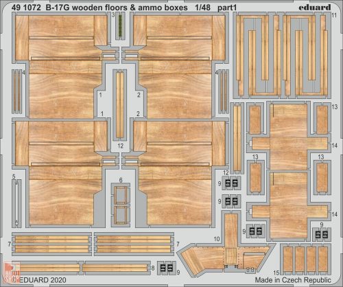 Eduard Accessories 1:48 B-17G wooden floors & ammo boxes for HKM