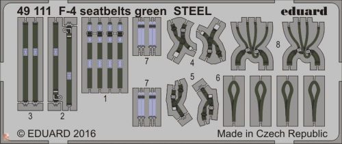 Eduard Accessories 1:48 F-4 seatbelts green STEEL