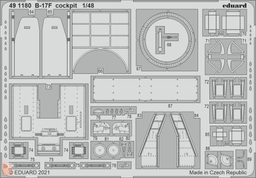 Eduard Accessories 1:48 B-17F cockpit 1/48 for HKM