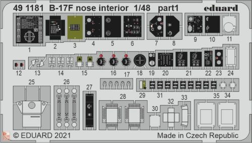 Eduard Accessories 1:48 B-17F nose interior 1/48 for HKM