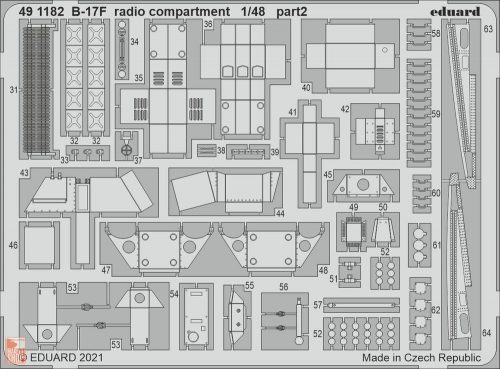 Eduard Accessories 1:48 B-17F radio compartment 1/48 for HKM