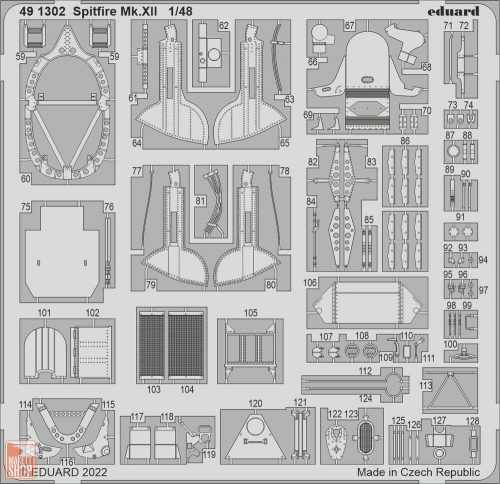 Eduard Accessories 1:48 Spitfire Mk.XII for AIRFIX