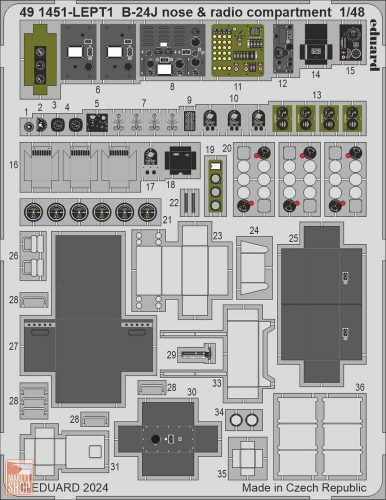 Eduard Accessories 1:48 B-24J nose & radio compartment