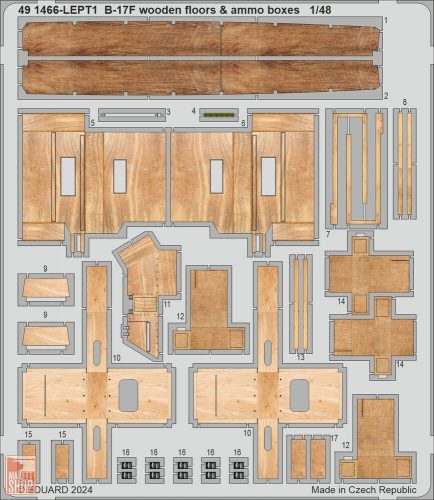 Eduard Accessories 1:48 B-17F wooden floors & ammo boxes 1/48