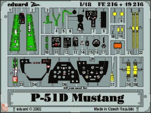 Eduard Accessories 1:48 P-51D Mustang für Tamiya Bausatz