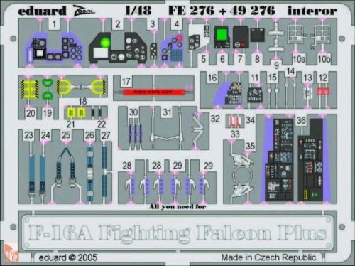 Eduard Accessories 1:48 F-16A Plus Fighting Falcon interior für Hasegawa Bausatz