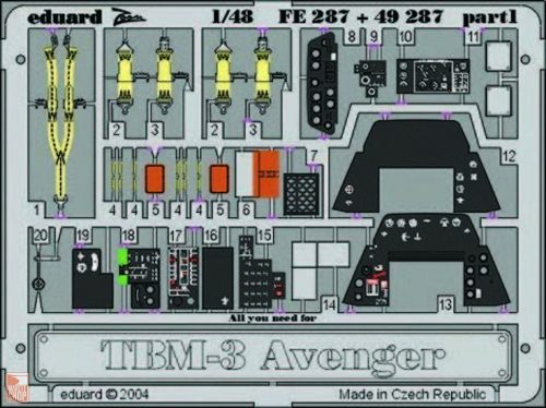 Eduard Accessories 1:48 TBM-3 Avenger für Accurate Bausatz