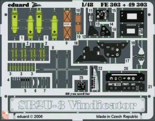 Eduard Accessories 1:48 SB2U-3 Vindicator für Accurate Miniatures Bausatz