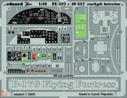 Eduard Accessories 1:48 B-17G Flying Fortress cockpit interior für Revell/Monogram Bausatz