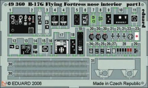 Eduard Accessories 1:48 B-17G Flying Fortress nose interior für Revell/Monogram Bausatz