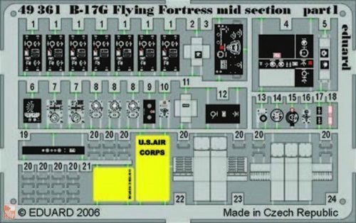 Eduard Accessories 1:48 B-17G Flying Fortress mid section für Revell/Monogram Bausatz