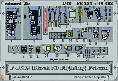 Eduard Accessories 1:48 F-16CJ Block 50 Fighting Falcon, Für Tamiya Bausatz