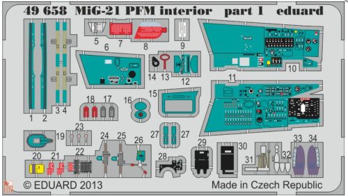 Eduard Accessories 1:48 MiG-21PFM interior for Eduard