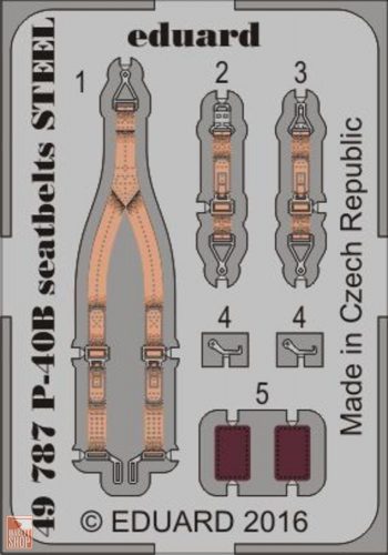 Eduard Accessories 1:48 P-40B seatbelts STEEL for Airfix