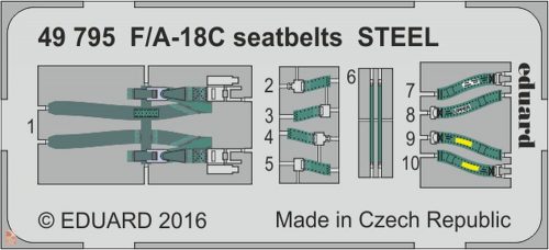 Eduard Accessories 1:48 F/A-18C seatbelts STEEL for Kinetic