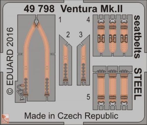 Eduard Accessories 1:48 Ventura Mk.II seatbelts STEEL f.Revell