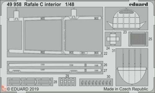 Eduard Accessories 1:48 Rafale C interior for Revell