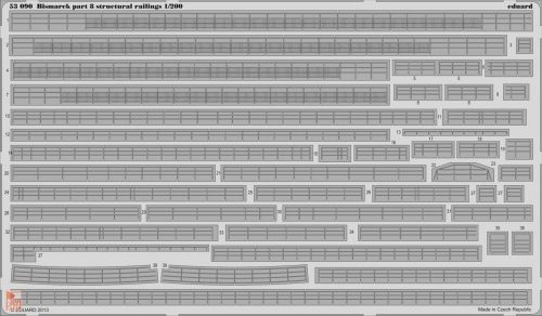 Eduard Accessories 1:200 Bismarck part 8 - structural rail. f. T.