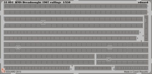 Eduard Accessories 1:350 HMS Dreadnought 1907 railings for Trump.