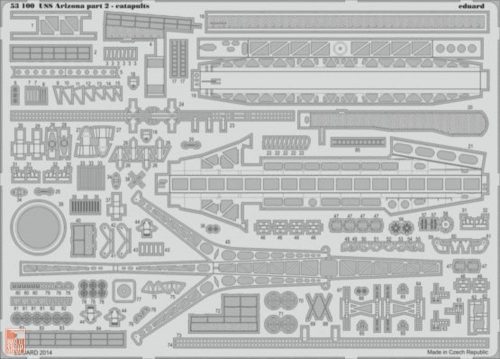 Eduard Accessories 1:200 USS Arizona part 2-catapults for Trumpet