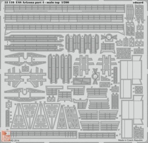 Eduard Accessories 1:200 USS Arizona part 4-main top for Trumpete