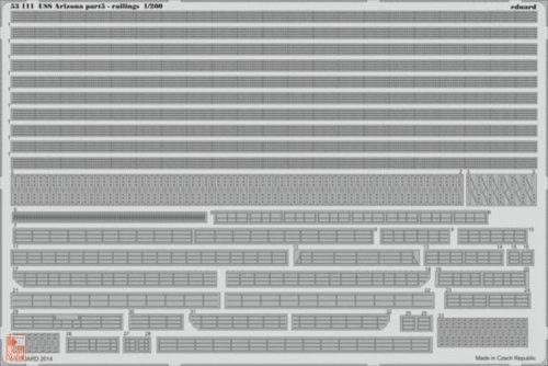 Eduard Accessories 1:200 USS Arizona part 5-railings for Trumpete