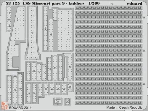 Eduard Accessories 1:200 USS Missouri part 9-ladders f. Trumpeter