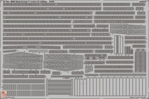 Eduard Accessories 1:72 HMS King GeorgeV cranes&railings f.Tamiy