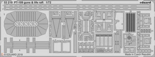 Eduard Accessories 1:72 PT-109 guns & life raft for Revell