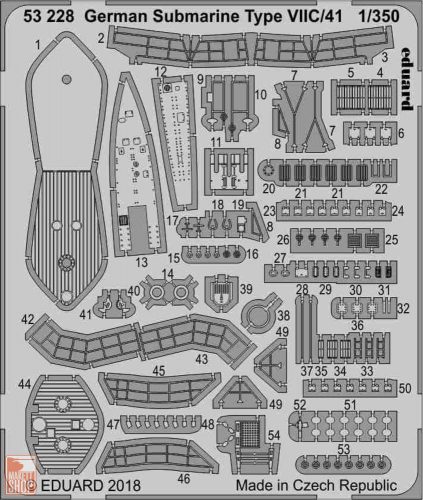 Eduard Accessories 1:350 German Submarine Type VIIC/41 for Revell