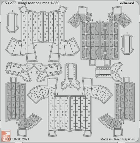 Eduard Accessories 1:350 Akagi rear columns, for HASEGAWA