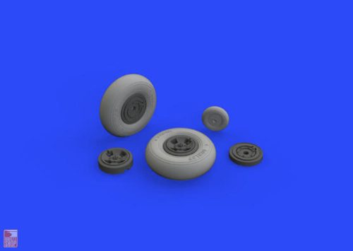 Eduard Accessories 1:32 Spitfire Mk.IX wheels 4spoke w/smooth tire for Tamiya