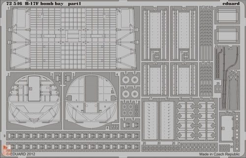 Eduard Accessories 1:72 B-17F bomb bay for Revell