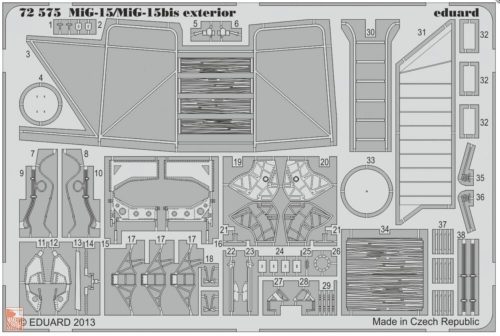 Eduard Accessories 1:72 MiG-15/MiG-15bis exterior for Eduard