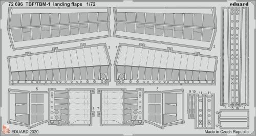 Eduard Accessories 1:72 TBF/TBM-1 Avenger landing flaps for Hasegawa