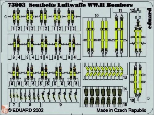 Eduard Accessories 1:72 Seatbelts Luftwaffe WW.II Bombers