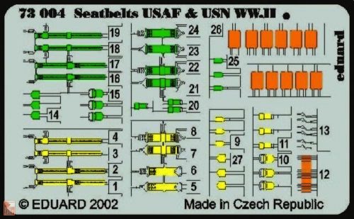 Eduard Accessories 1:72 Seatbelts USAF & USN WW.II