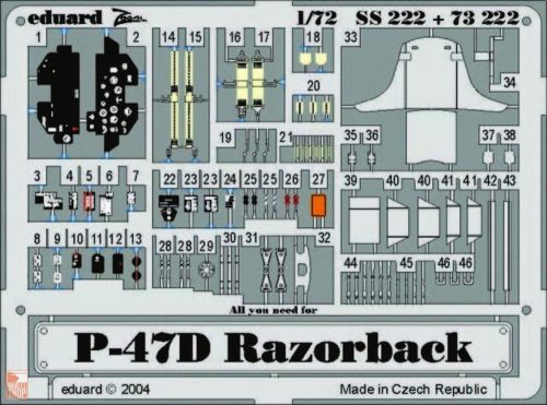 Eduard Accessories 1:72 P-47D Razorback