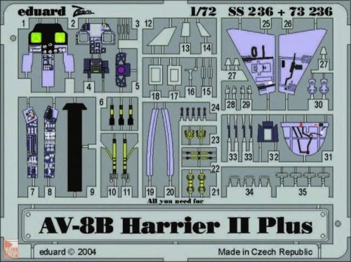 Eduard Accessories 1:72 AV-8B Harrier II Plus