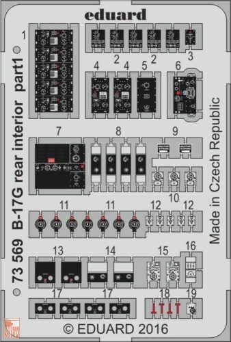 Eduard Accessories 1:72 B-17G rear interior for Airfix