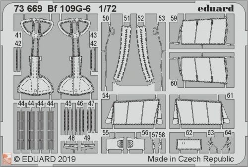 Eduard Accessories 1:72 Bf 109G-6 for Tamiya