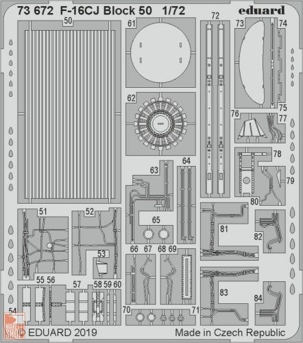 Eduard Accessories 1:72 F-16CJ Block 50 for Tamiya