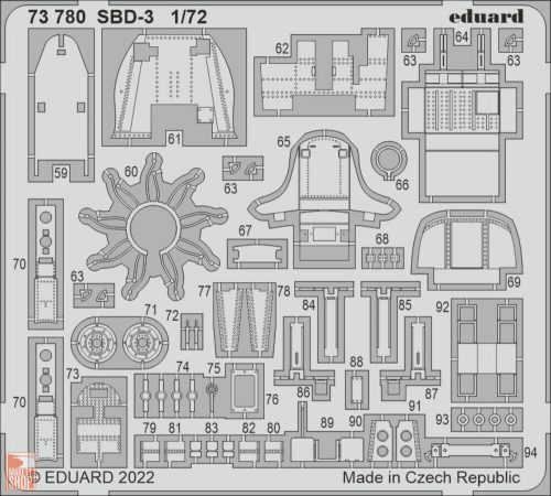 Eduard Accessories 1:72 SBD-3 for FLYHAWK