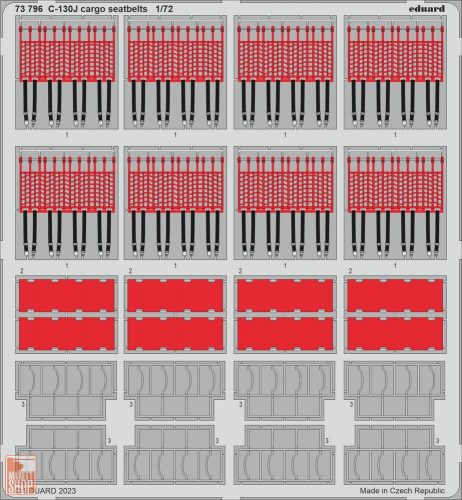 Eduard Accessories 1:72 C-130J cargo seatbelts 1/72 ZVEZDA